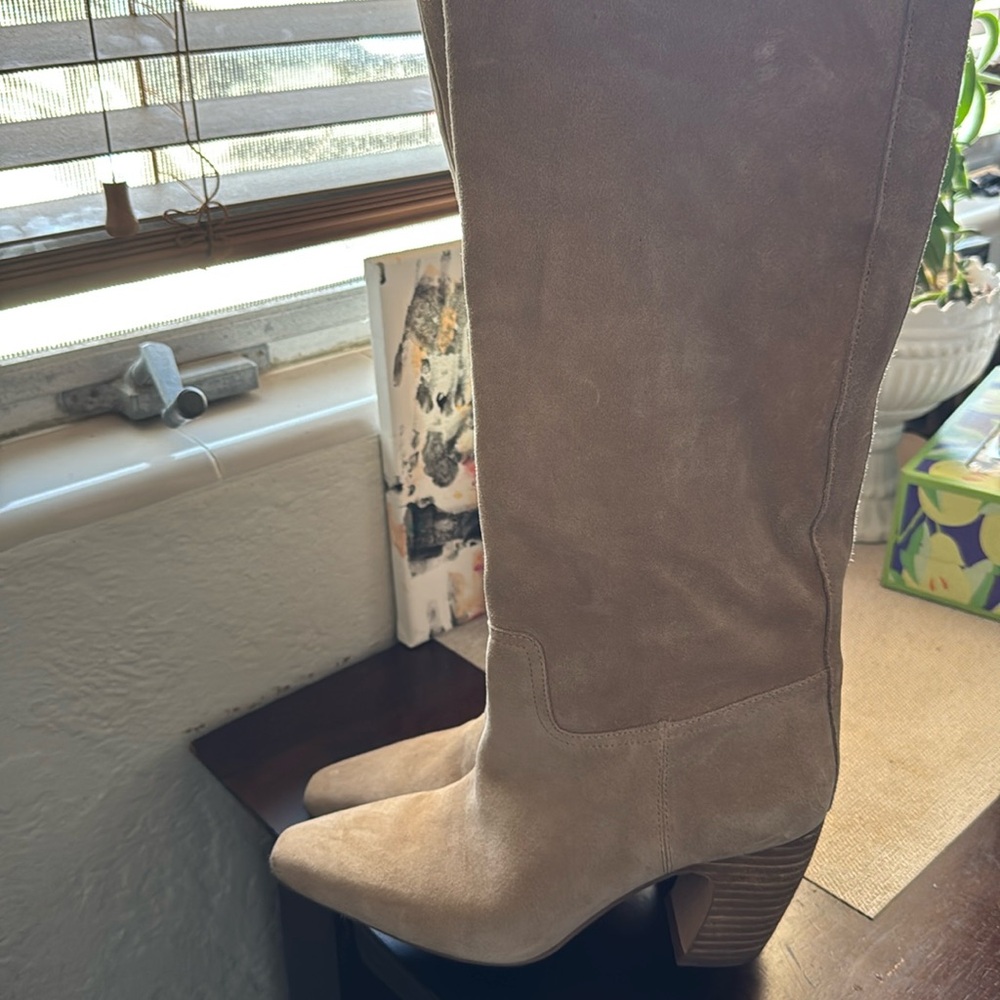 Vince Camuto Cristen Suede Tan  Knee High Boots